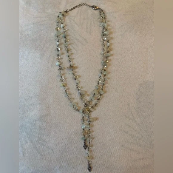 Free People Green Gem Stone layered necklace - Picture 2 of 8